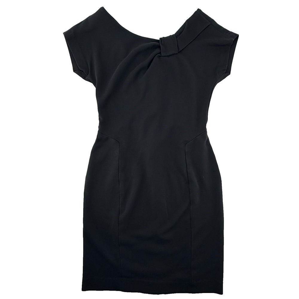 Banana Republic Dress Womens 4 Black Sheath Cap Sleeve Stretch